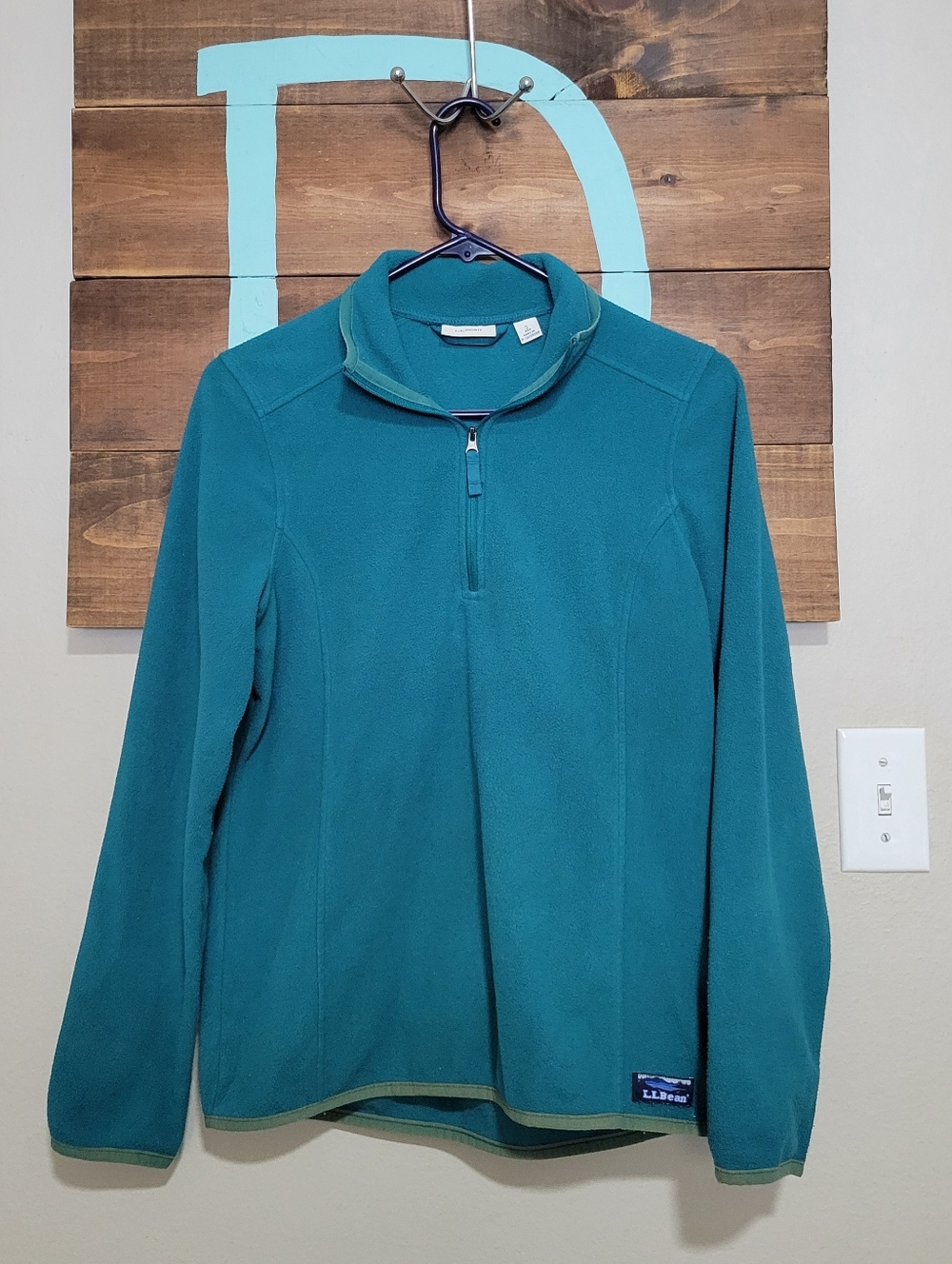 L.L. Bean Teal Half-Zip Lightweight Outdoors Pullover Fleece Size Small